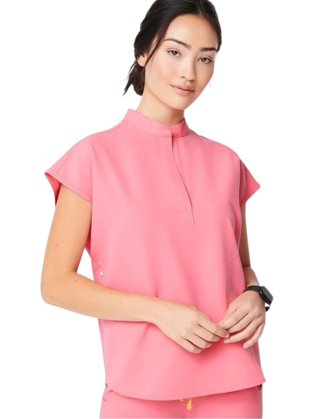 FIGS Rafaela Oversized Scrub Top Women's Large Neon Pink FIONx
